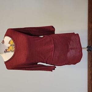MOTHERHOOD Red Nursing Top. Long Sleeved, Ties In The Back. Size Small.
